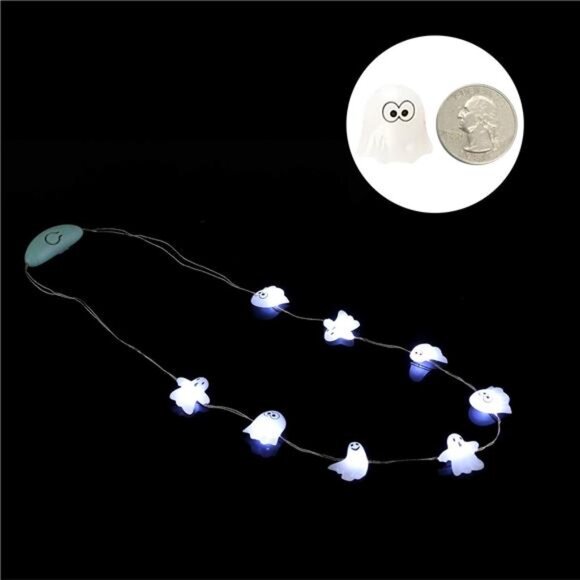 BRAND NEW Halloween Eve Party Accessories, Lighting Up LED Necklace Set of 3 - Picture 5 of 9